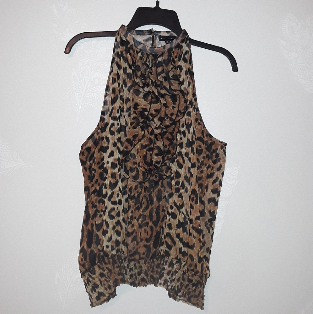 Leopard sleeveless blouse/tank